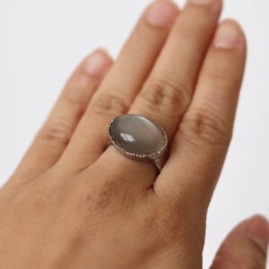 Gray Moonstone Ring