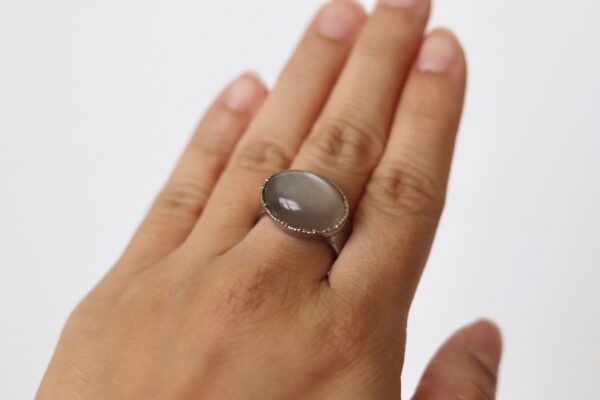 Gray Moonstone Ring