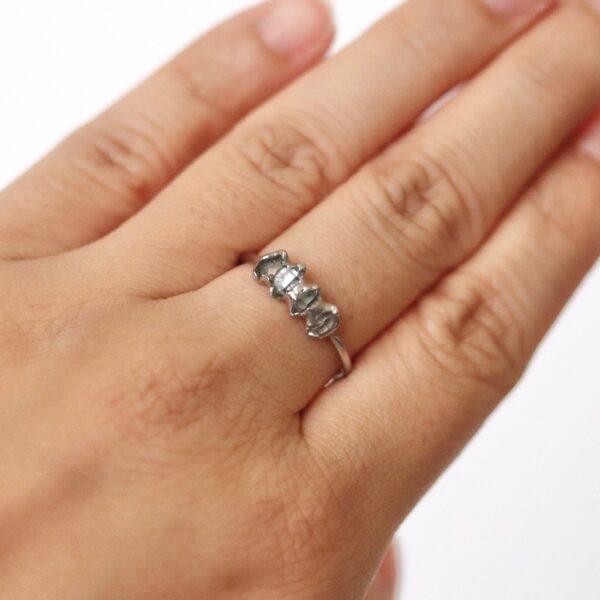 Quadruple Herkimer Diamond Ring